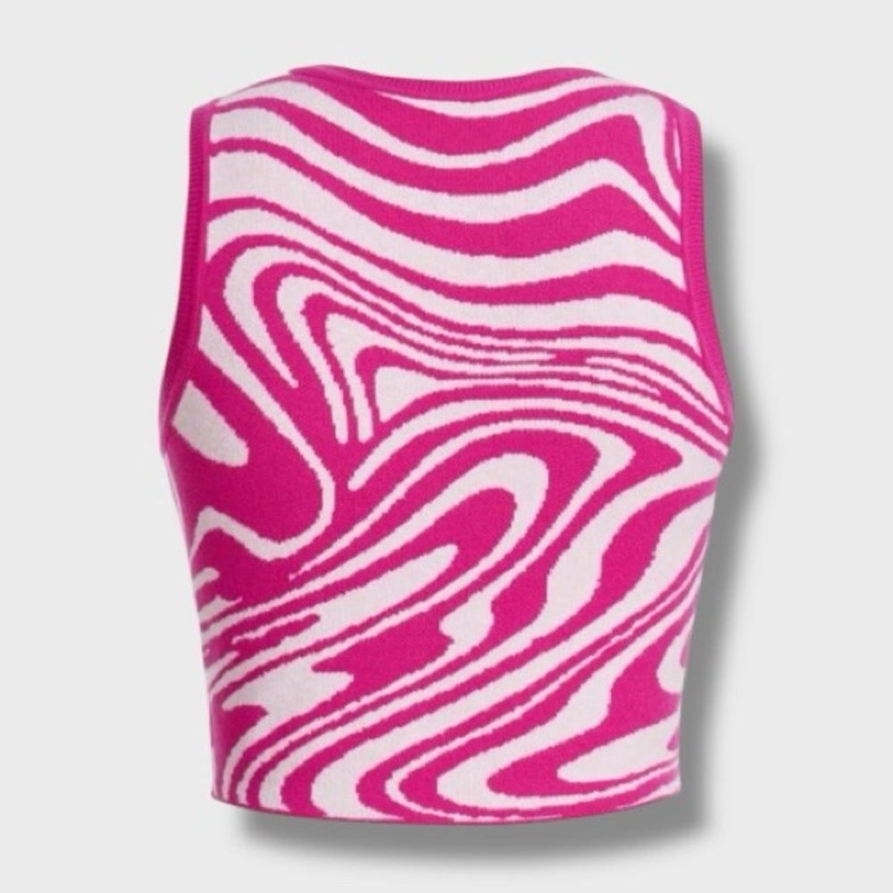 Pink & White Women's Crop Top - M - Picture 2 of 8